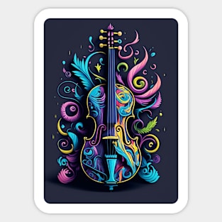 Vintage Violin Artistic Ornament Sticker